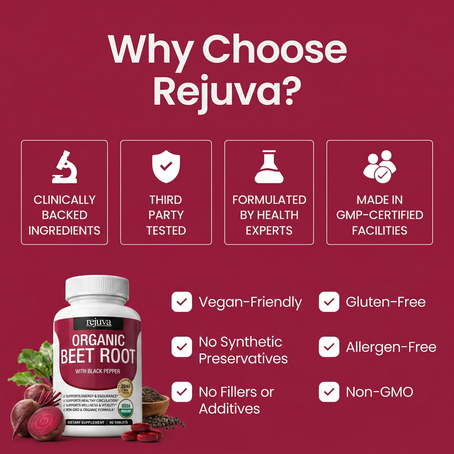 Organic Beetroot Capsules (1,000mg)